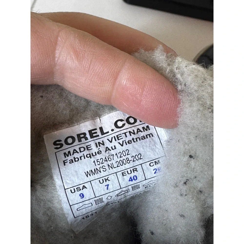 Sorel Winter Carnival Boots Womens 9 Black Herringbone Waterproof Duck Snow
